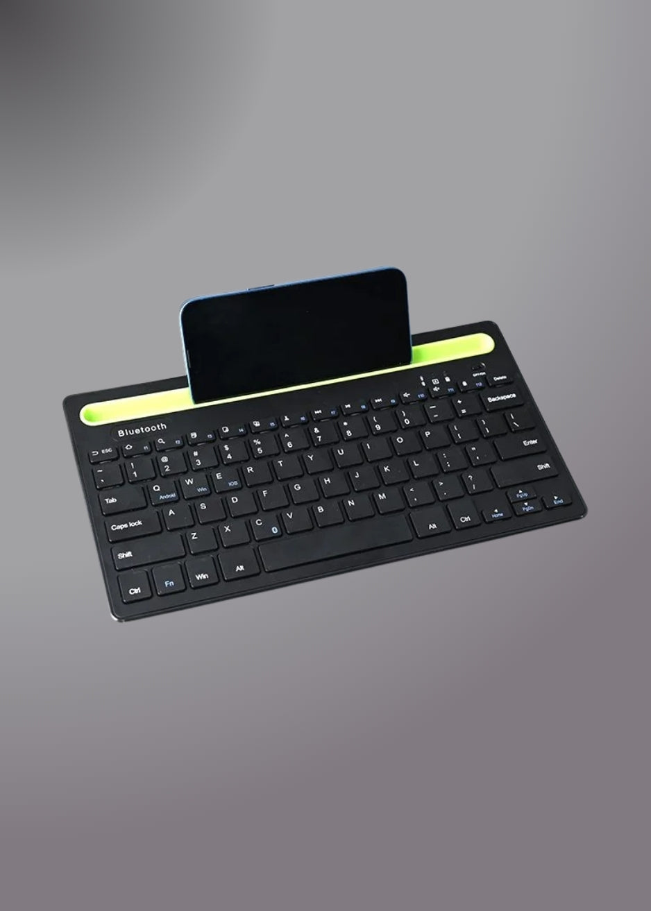 Wireless Bluetooth Keyboard With Phone/tablet Holder Slot