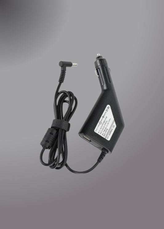 65w Hp Laptop Car Charger 4.5x3.0mm 19.5v 3.33a Blue Pin With Usb Port