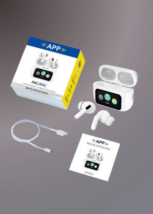 A9 PRO APP ANC/ENC DISPLAY TOUCH CONTROL BT 5.4 Wireless EARBUDS WITH ZWSVIBE APP