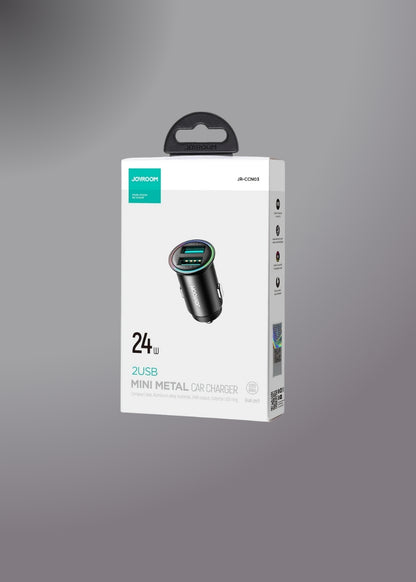 JOYROOM JR-CCN03 2USB 24W 2USB mini Metal Car Charger