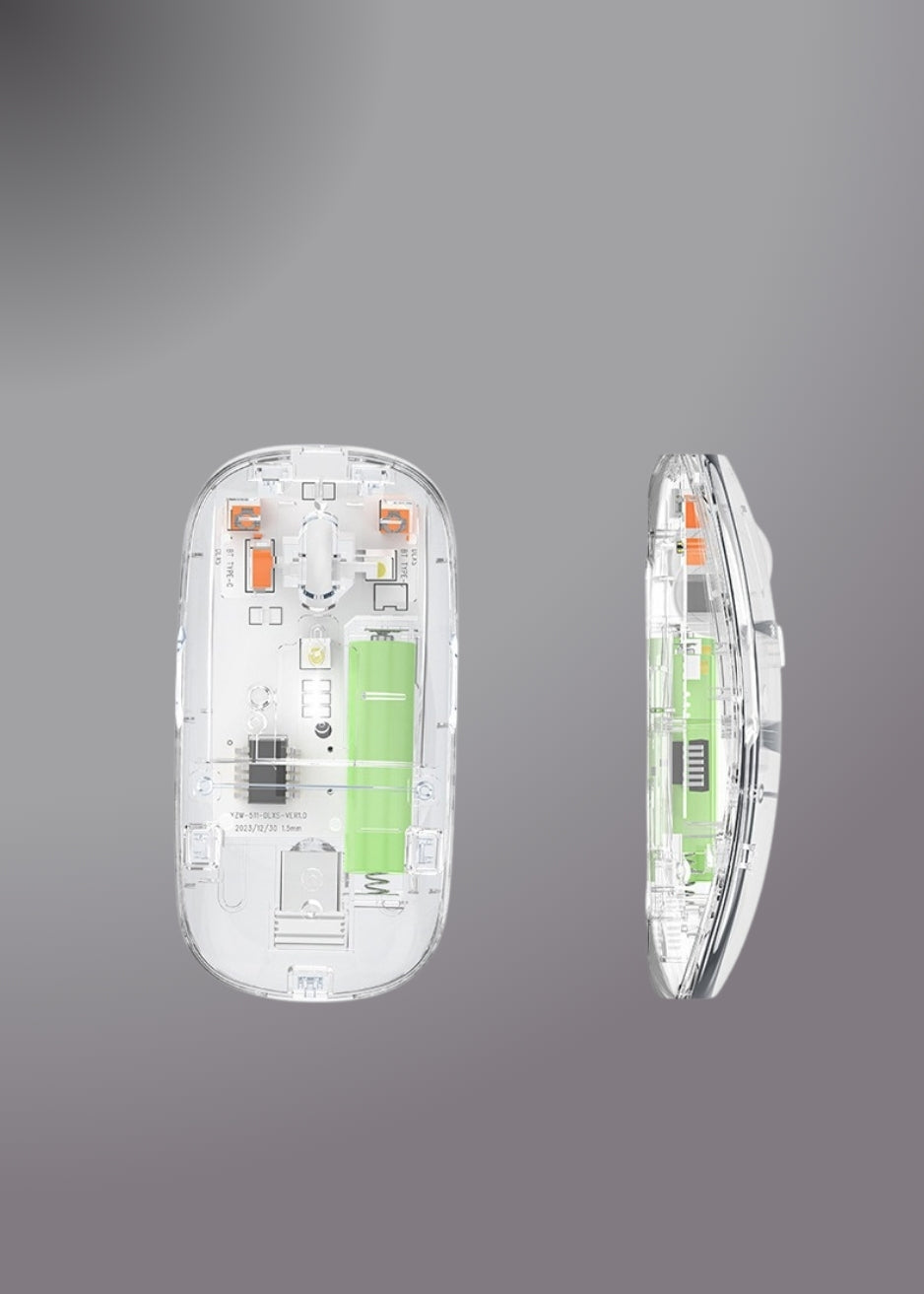 New Transparent Wireless+bluetooth Dual-mode Rechargeable Mouse