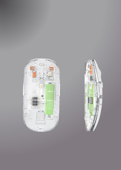 New Transparent Wireless+bluetooth Dual-mode Rechargeable Mouse