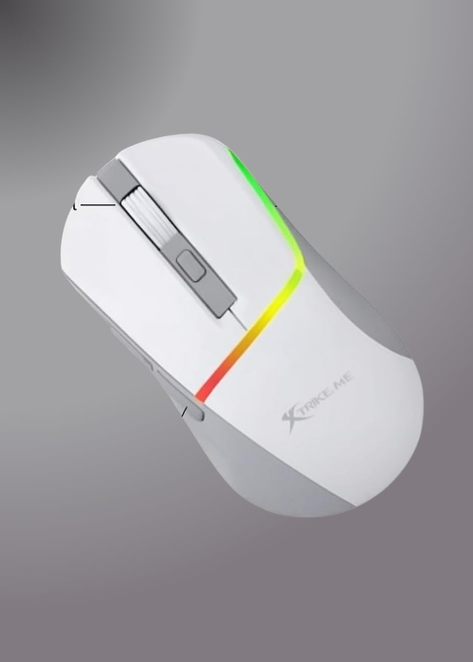 Xtrike Me Gm-322 Wired Gaming Mouse 7200 Dpi Rgb Backlight Ergonomic Design White