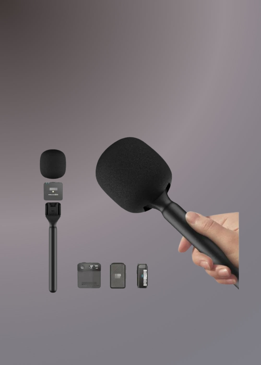 RODE Interview Microphone Handle, Mic Handheld Adaptor With Windshield Foams