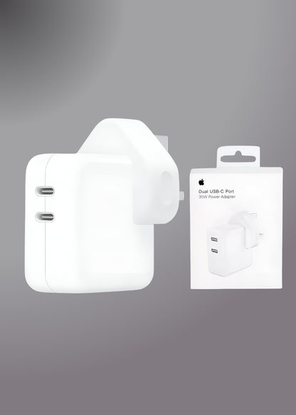 IPHONE 35W UK 3 PIN DUAL TYPE C Fast Charging PD ADAPTER