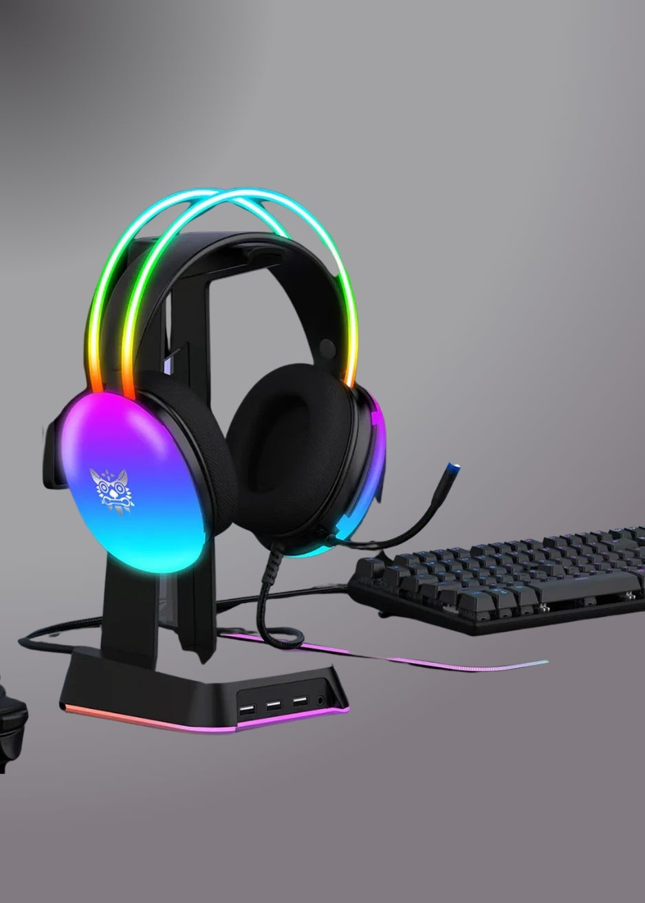 ONIKUMA-X25 PRO RGB HEAD BEAM WITH MIC 3.5MM DURABLE STEREO SURROUND GAMING HEADSET