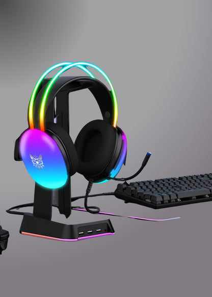ONIKUMA-X25 PRO RGB HEAD BEAM WITH MIC 3.5MM DURABLE STEREO SURROUND GAMING HEADSET
