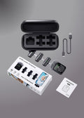 QY66 Wireless Lavalier Microphone with 4 Receivers Noise-Canceling Technology Type C & Lightning Connector