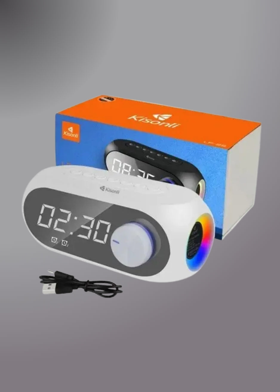 Kisonli Lp-2s Rgb Speaker Alarm Clock Bluetooth 5.0 Tf-card For Mobile