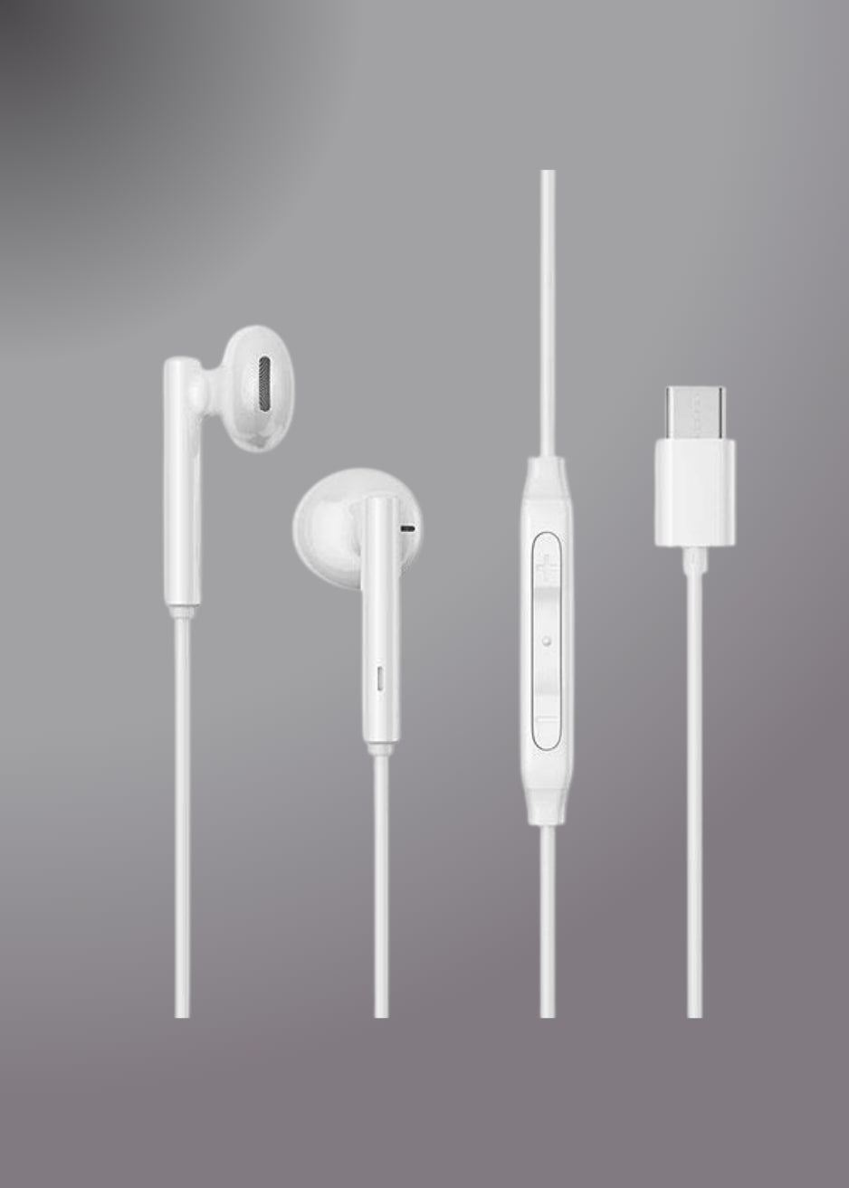 Joyroom-ec05 Type-c Series Half In-ear Wired Earphones-white