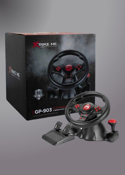 XTRIKE ME GP-903 RACING WHEEL WITH DUAL VIBRATION MOTORS REALISTIC GAMING EXPERIENCE