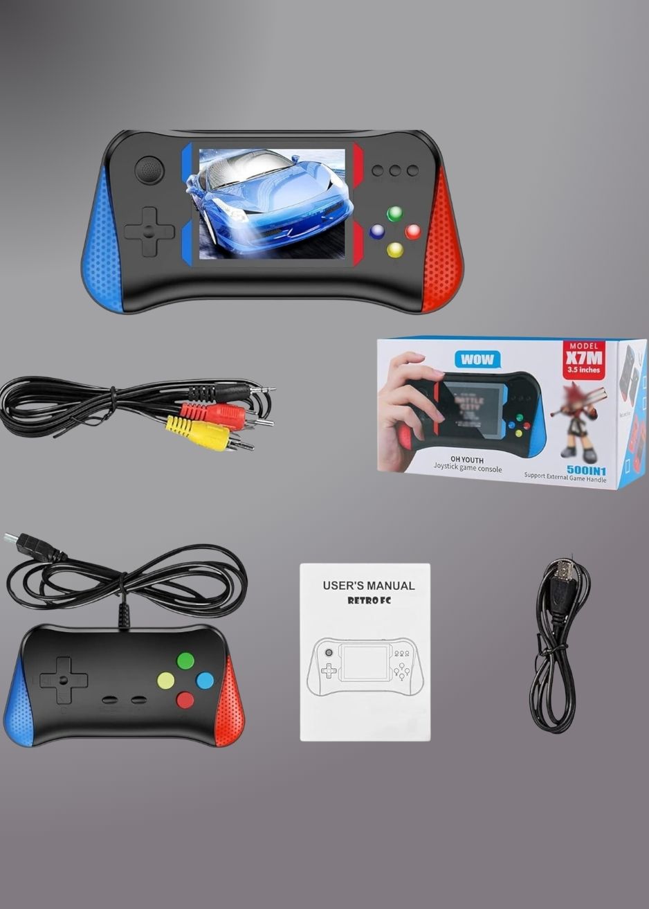 X7m Portable Mini Retro Sup Handheld Game Console 500 Built-in Games