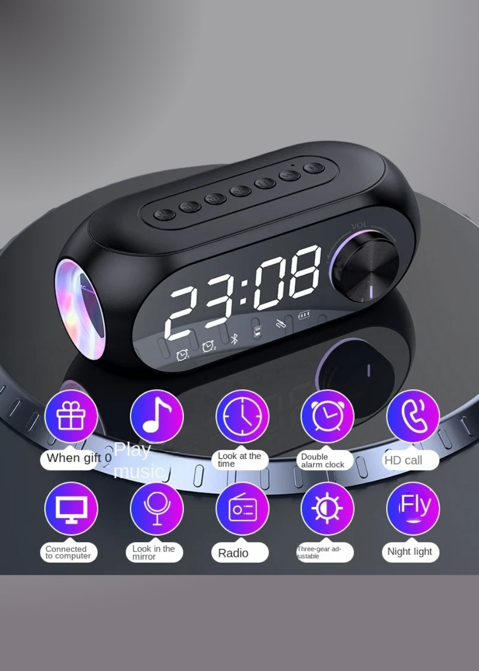 Kisonli Lp-2s Rgb Speaker Alarm Clock Bluetooth 5.0 Tf-card For Mobile