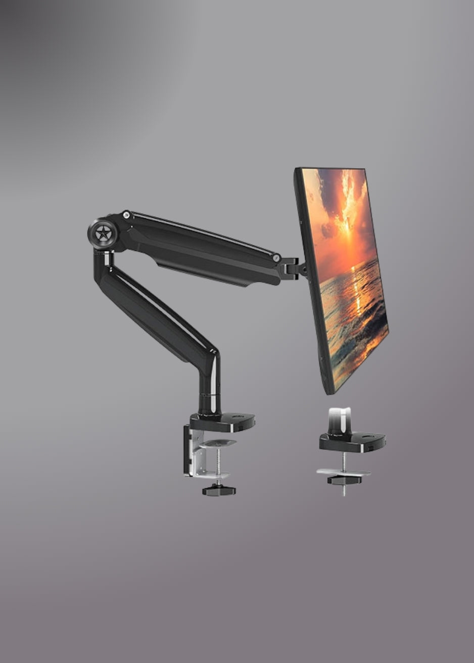 Xtriek-me Ht-20 Heavy Duty Adjustable Desk Mount Single Monitor Arm Black/white