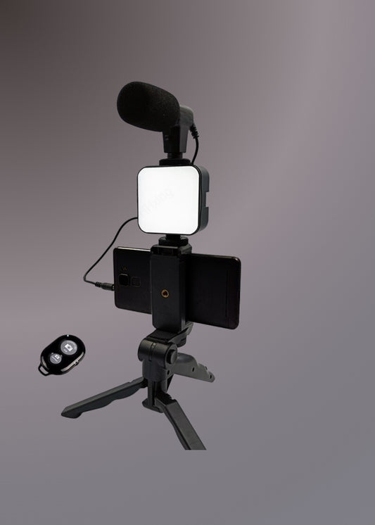 AY-49 VIDEO MAKING KIT VLOGGING TRIPOD TRIPLE BAND LIGHT