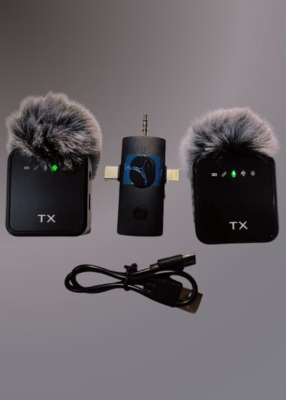 F11-2 (3 IN 1) NOISE CANCELLING WIRELESS DUAL MICROPHONE