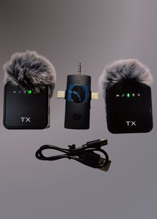 F11-2 (3 IN 1) NOISE CANCELLING WIRELESS DUAL MICROPHONE
