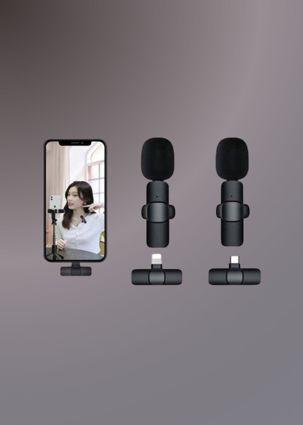 K11 2 IN 1 Collar Wireless Microphone Iphone/Android & Type C Supported